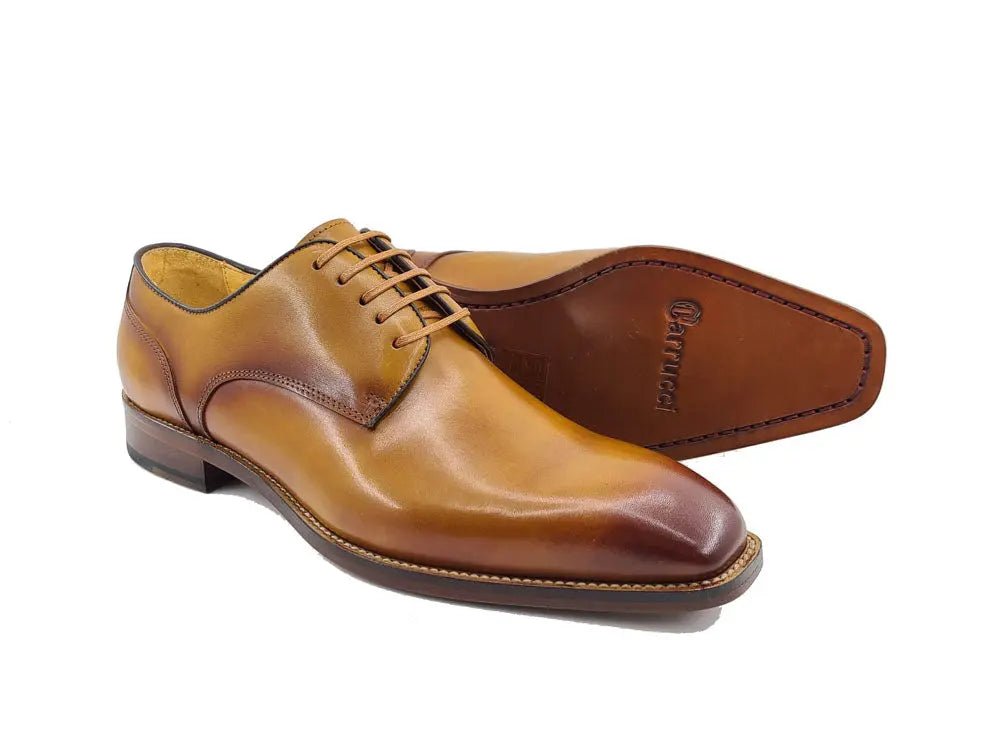 Carrucci Shoes Premium Burnished Blucher Oxford Calfskin KL90102