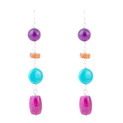 Prescott Blue Magnesite Sterling Silver Drop Earrings