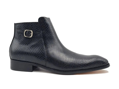 Carrucci Shoes Python Printed Calfskin Buckle Strap Boot KB47821E