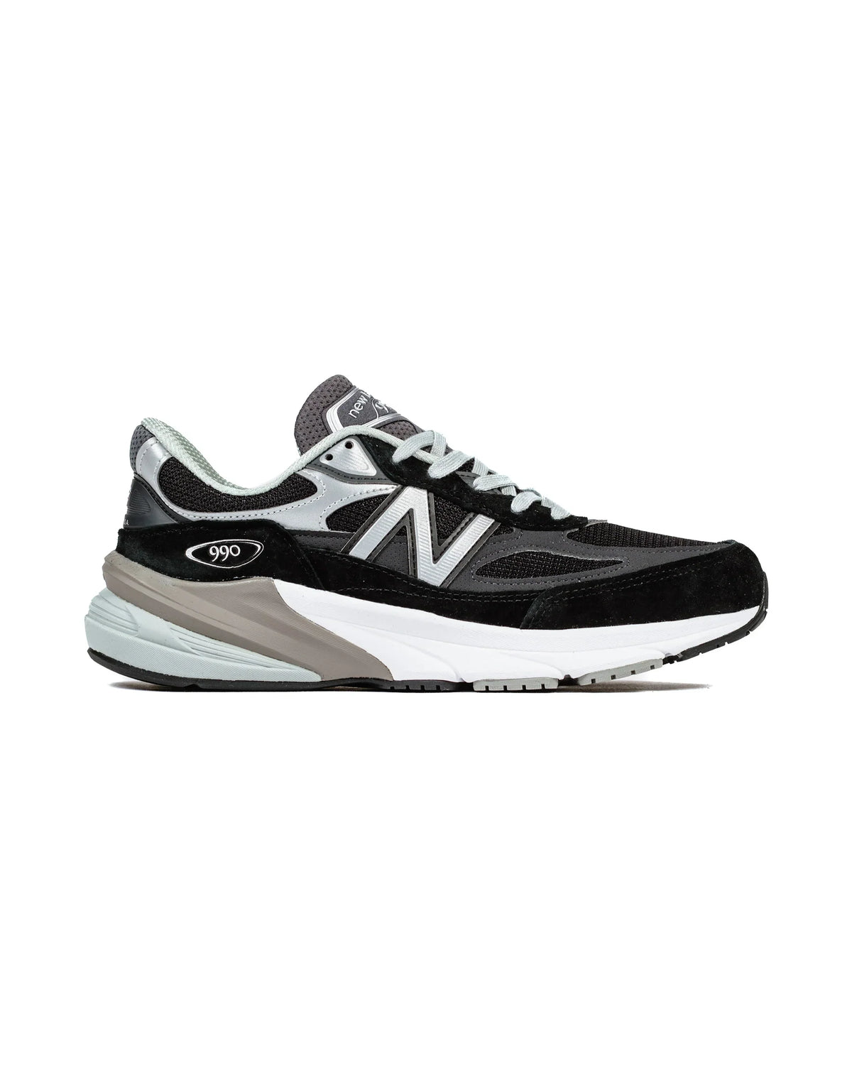 New Balance 990v6 Made in USA Men's Sneakers (2E width) — Black Suede Low-Top