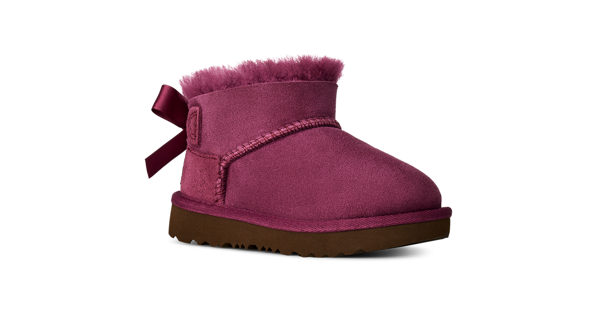 UGG Ultra Mini Bailey Bow Toddlers' (TD) Boots — Dark Winterberry Sheepskin