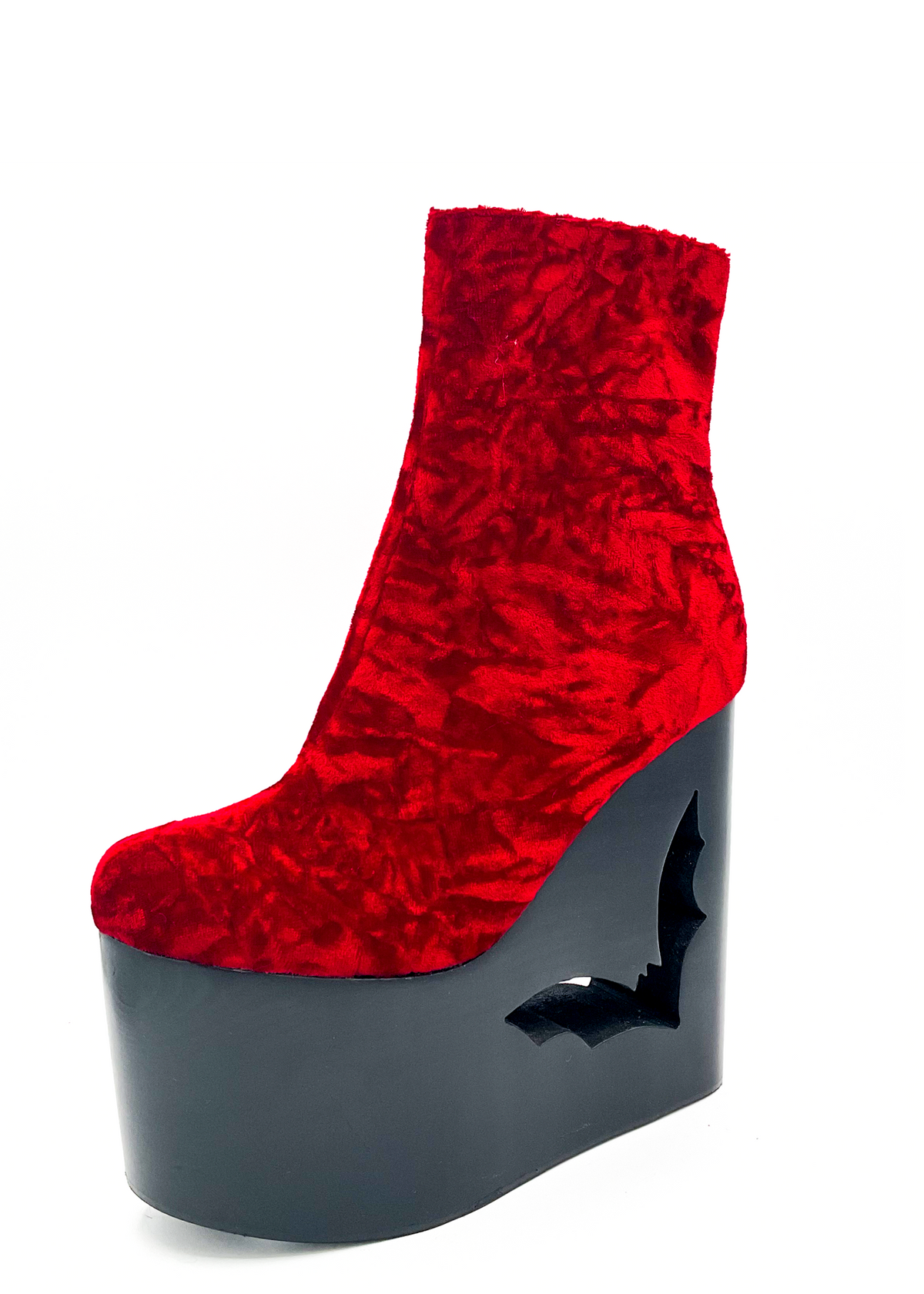 Charla Tedrick  Deadwood Oxblood Velvet Wedge Boot – product view 2