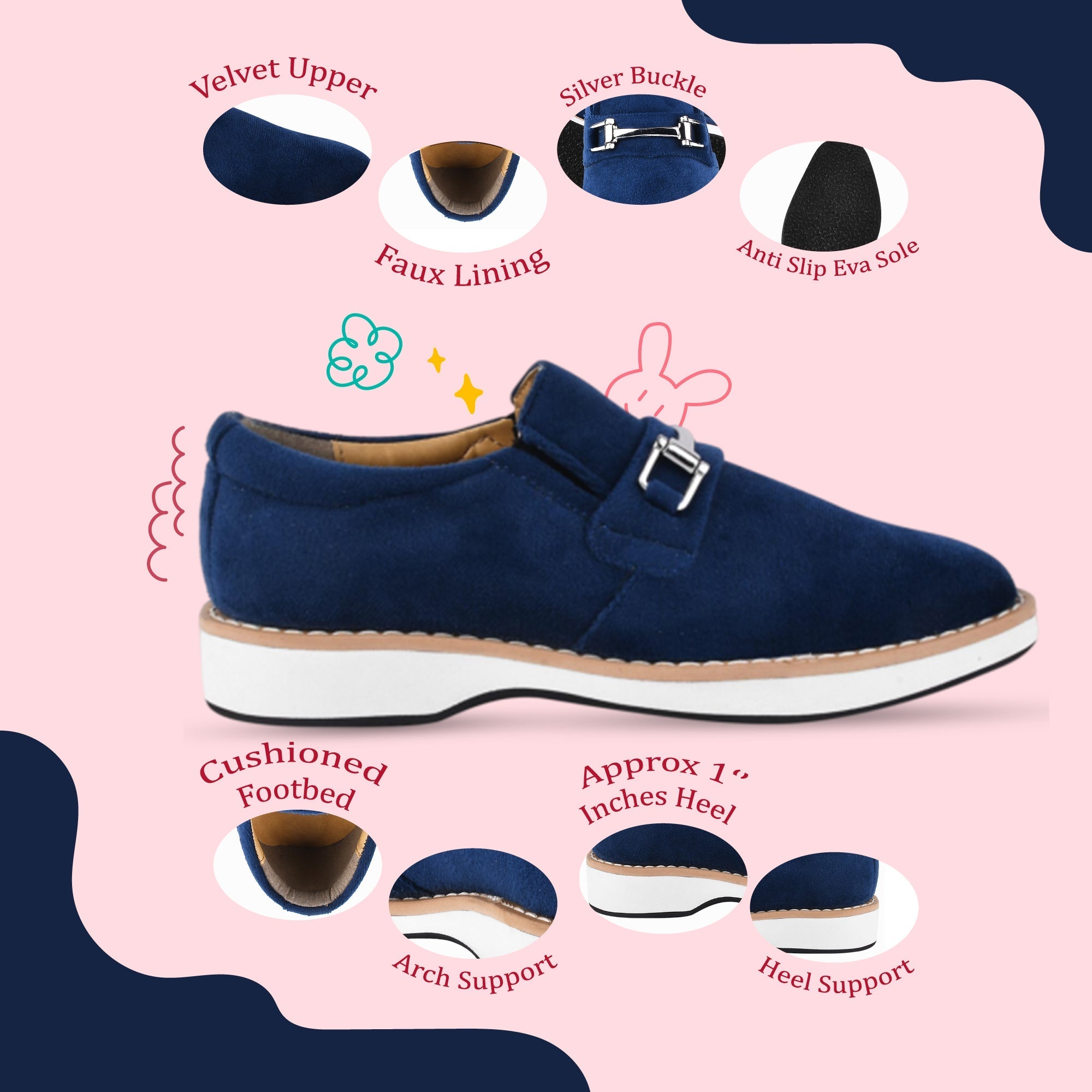 Liberty Zeno Rachel Kids Velvet Buckle semi casual Loafer view 51