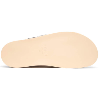 Zelli Italia 06-105-TPE RENA Italian Goatskin Suede Python Embossed Slide Taupe Detail View