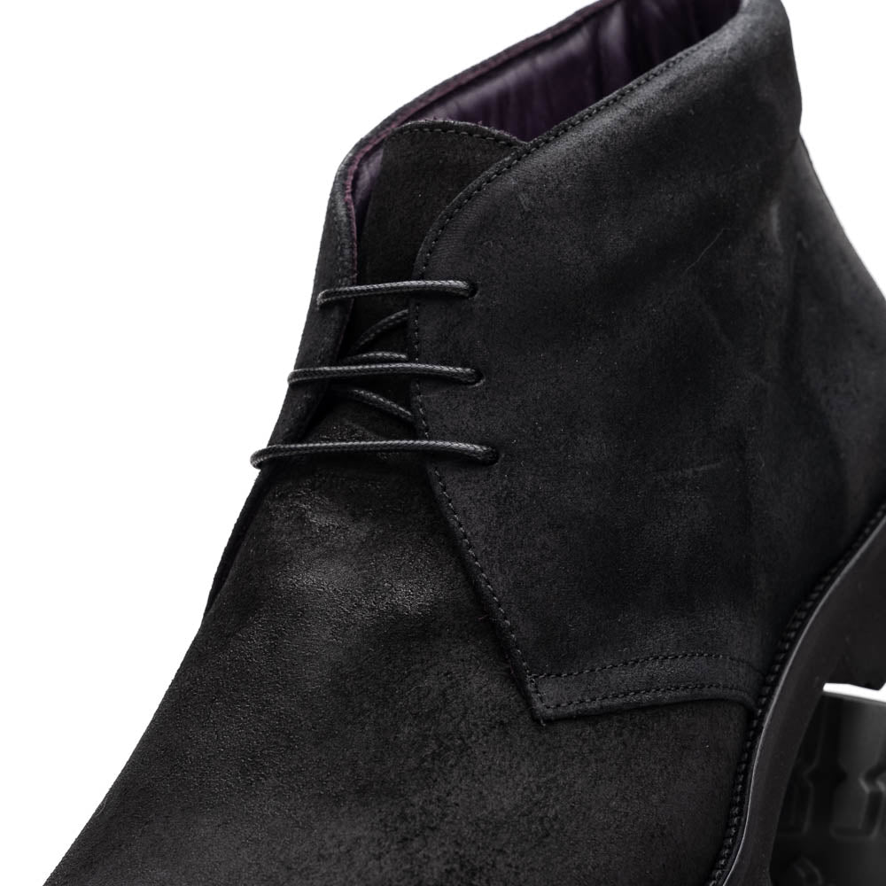 Zelli Italia Men's 46-602-BLK REZZA Suede Calfskin Chukka Boot Black