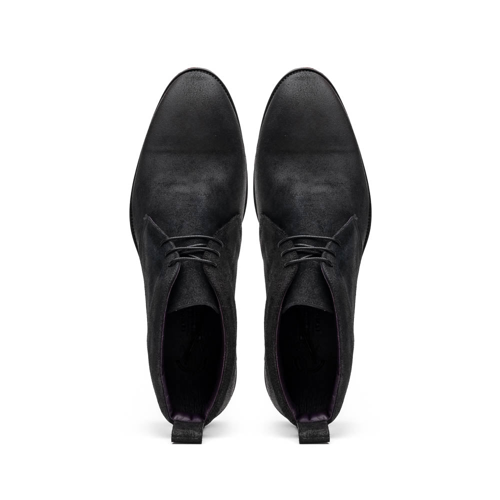 Zelli Italia Men's 46-602-BLK REZZA Suede Calfskin Chukka Boot Black