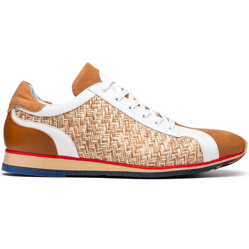 Zelli Italia Men's 65-375-BRN RIPI Calfskin Hand Weave Sneaker Brown