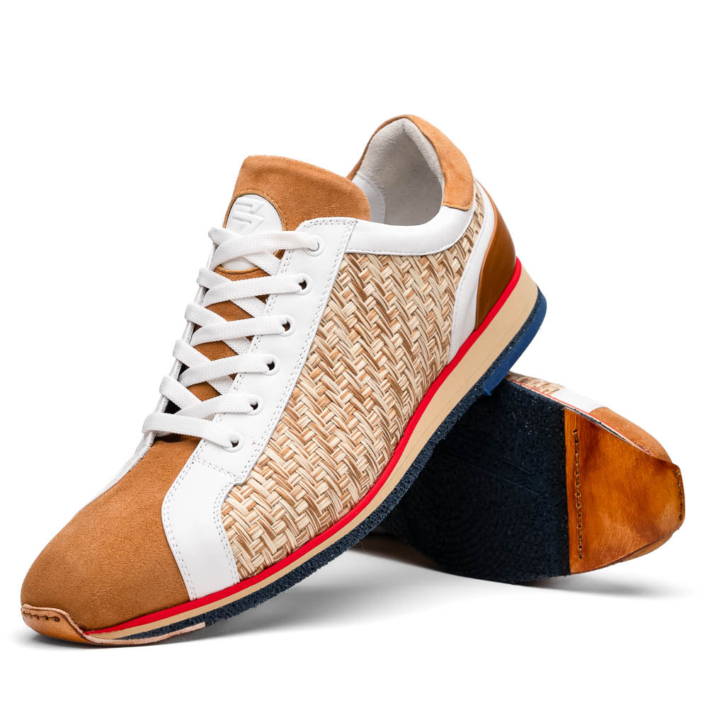 Zelli Italia Men's 65-375-BRN RIPI Calfskin Hand Weave Sneaker Brown