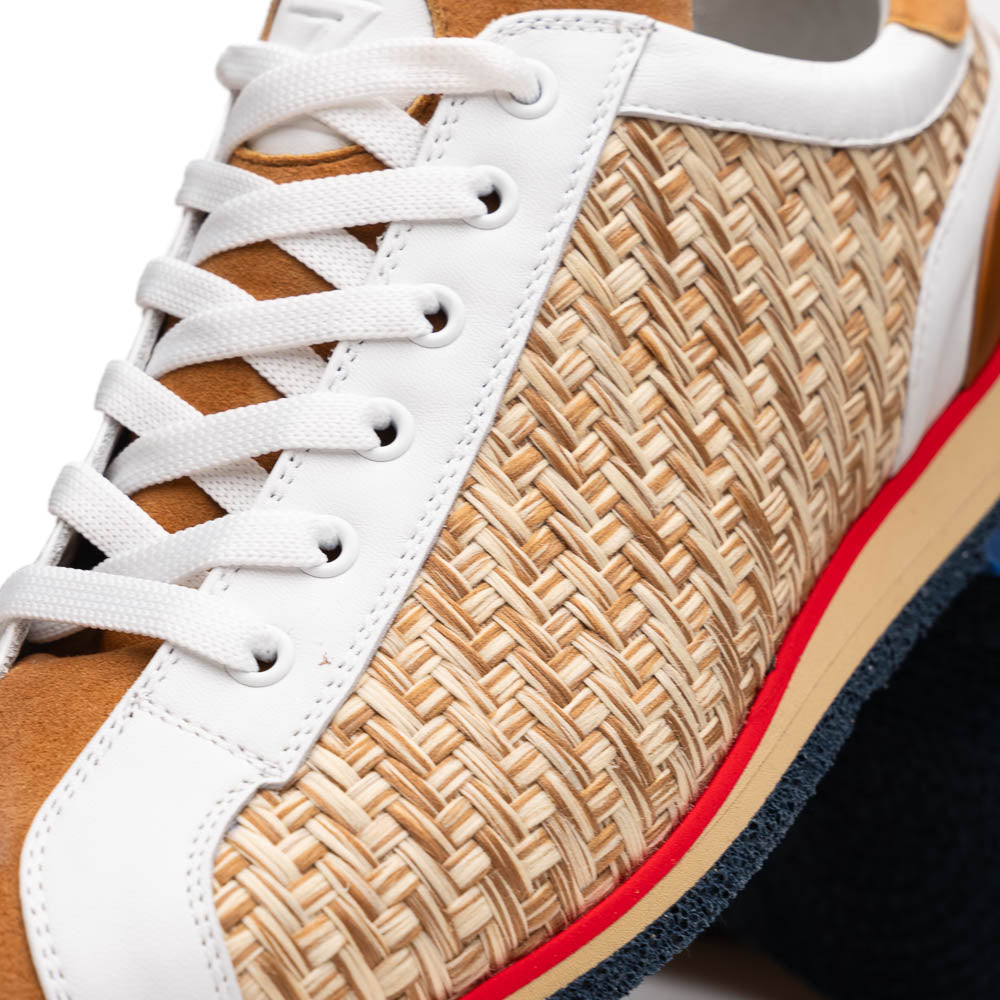 Zelli Italia Men's 65-375-BRN RIPI Calfskin Hand Weave Sneaker Brown
