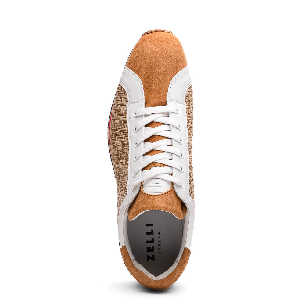 Zelli Italia Men's 65-375-BRN RIPI Calfskin Hand Weave Sneaker Brown