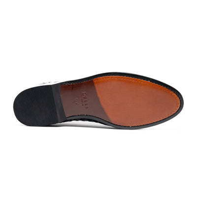 Zelli Italia 15-250-BLK RIVIERA Basketweave Calfskin Tassel Loafer, Black Detail View