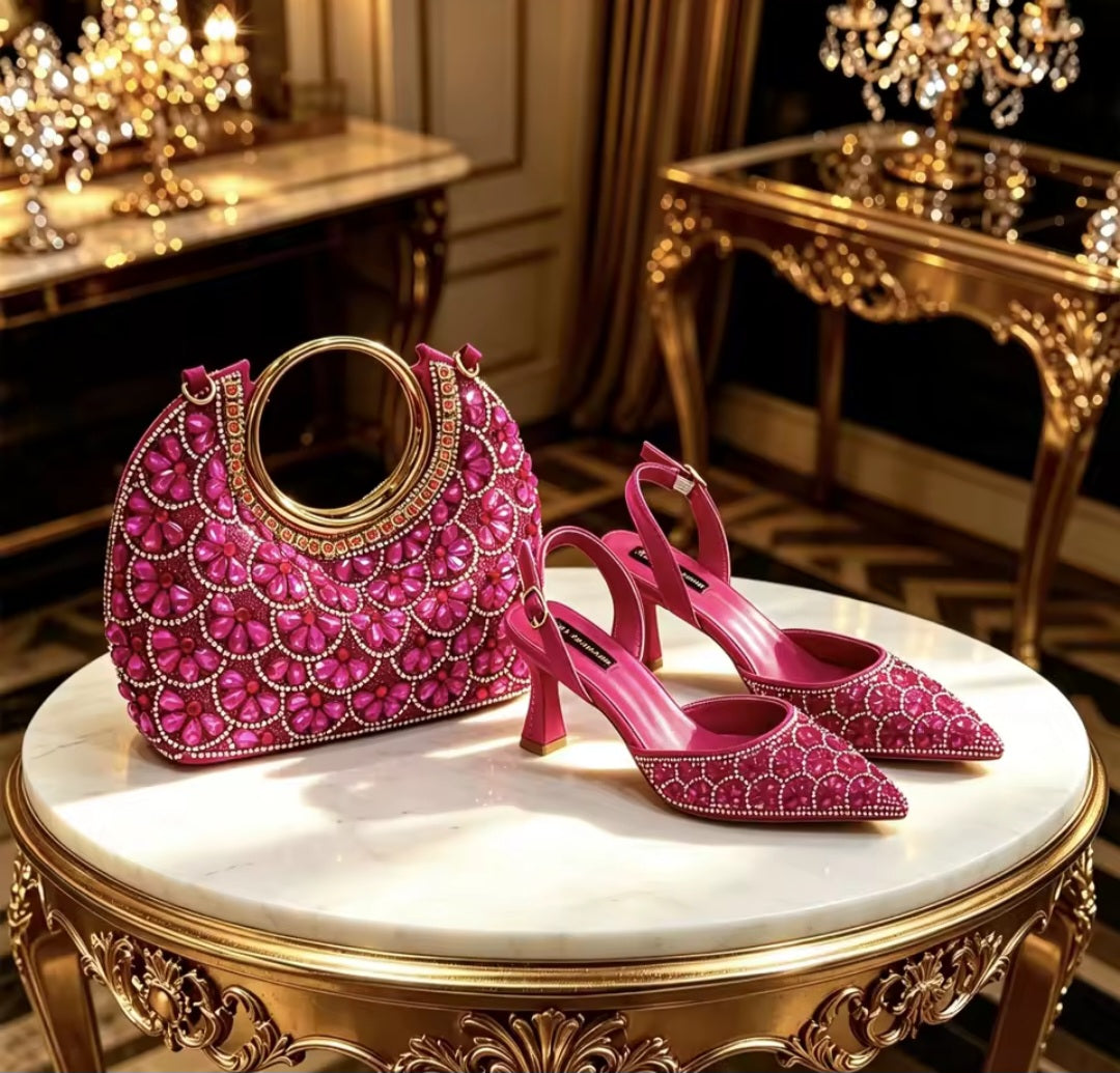 Latest Italian Ladies Shoes and Bag Set EDS42 – product view 3