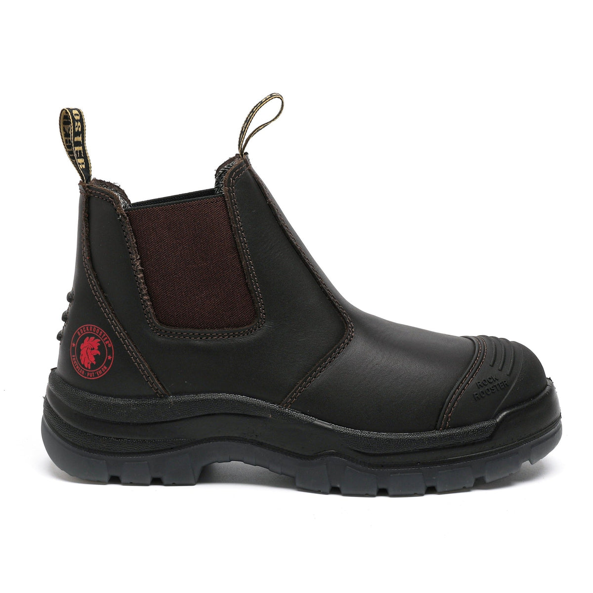 ROCKROOSTER Bakken Dark Brown 6 inch Pull on Leather Work Boots AK229 – product view 3