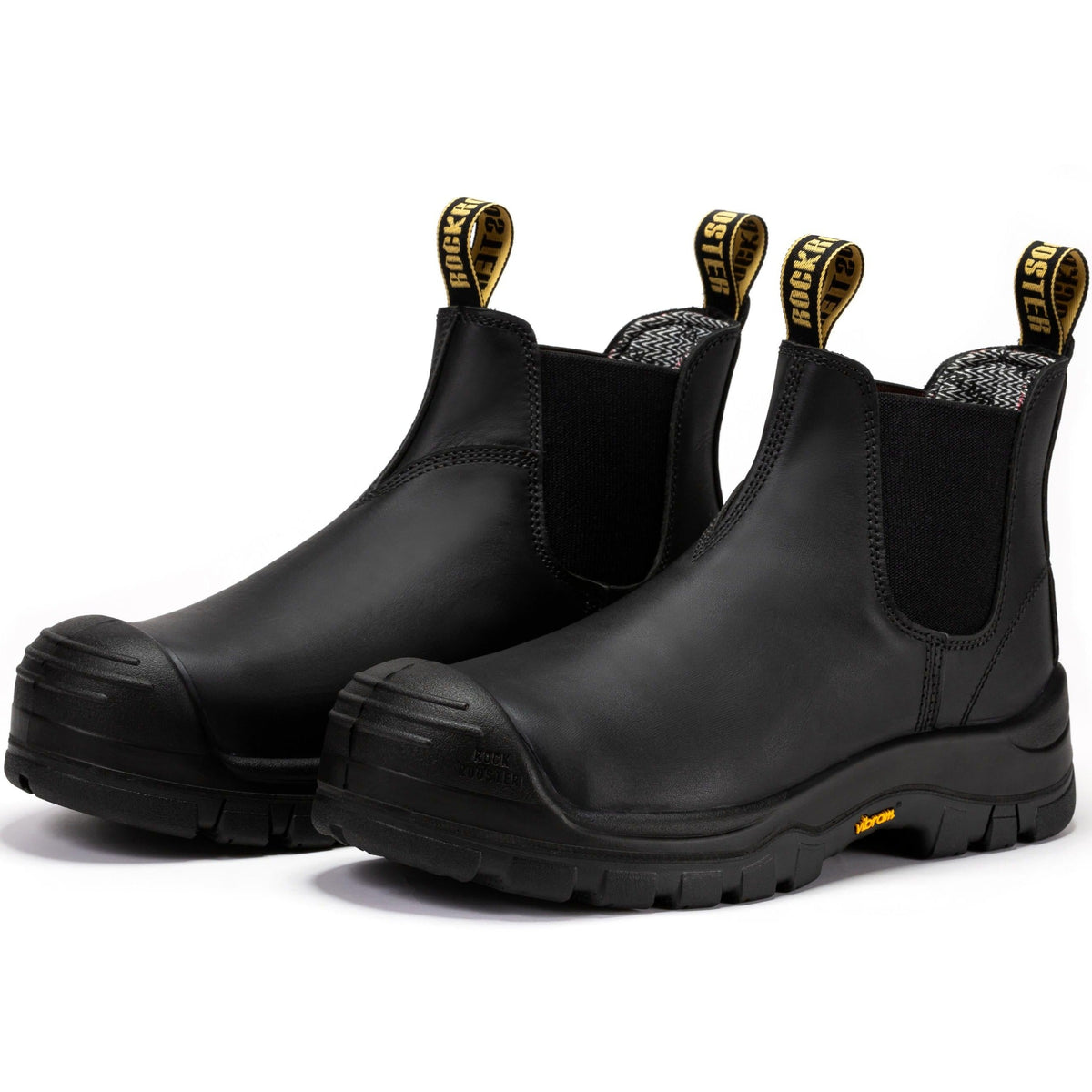ROCKROOSTER Beaufort Men's Black 6 inch Composite Toe Pull-on Leather Work Boots VAK630 – product view 7