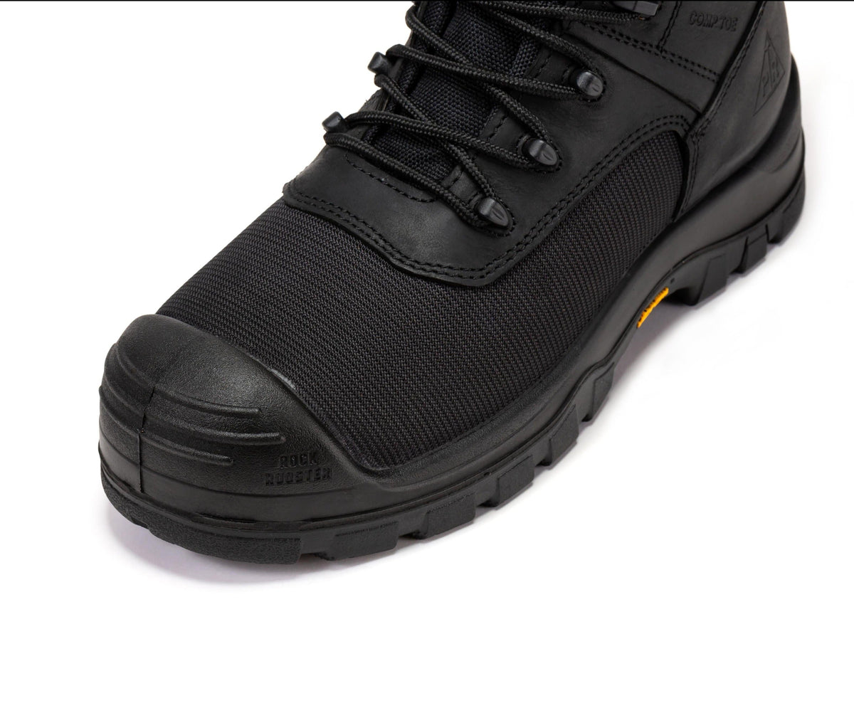 ROCKROOSTER Beaufort Men's Black 8 inch Waterproof Composite Toe Work Boots VAK830 – product view 4