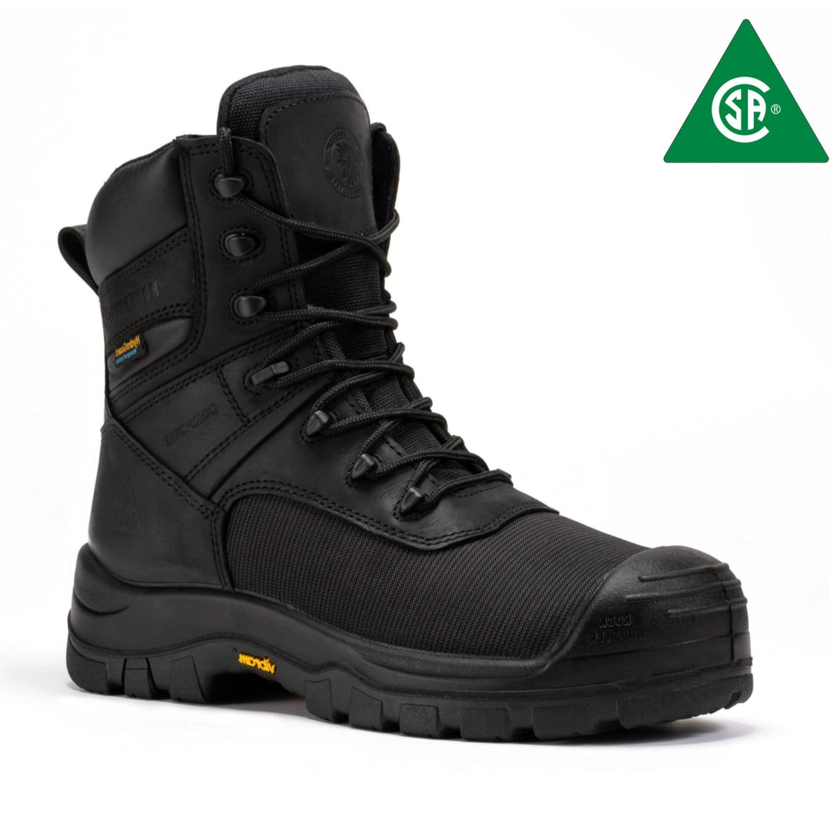 ROCKROOSTER Beaufort Men's Black 8 inch Waterproof Composite Toe Work Boots VAK830 – product view 1