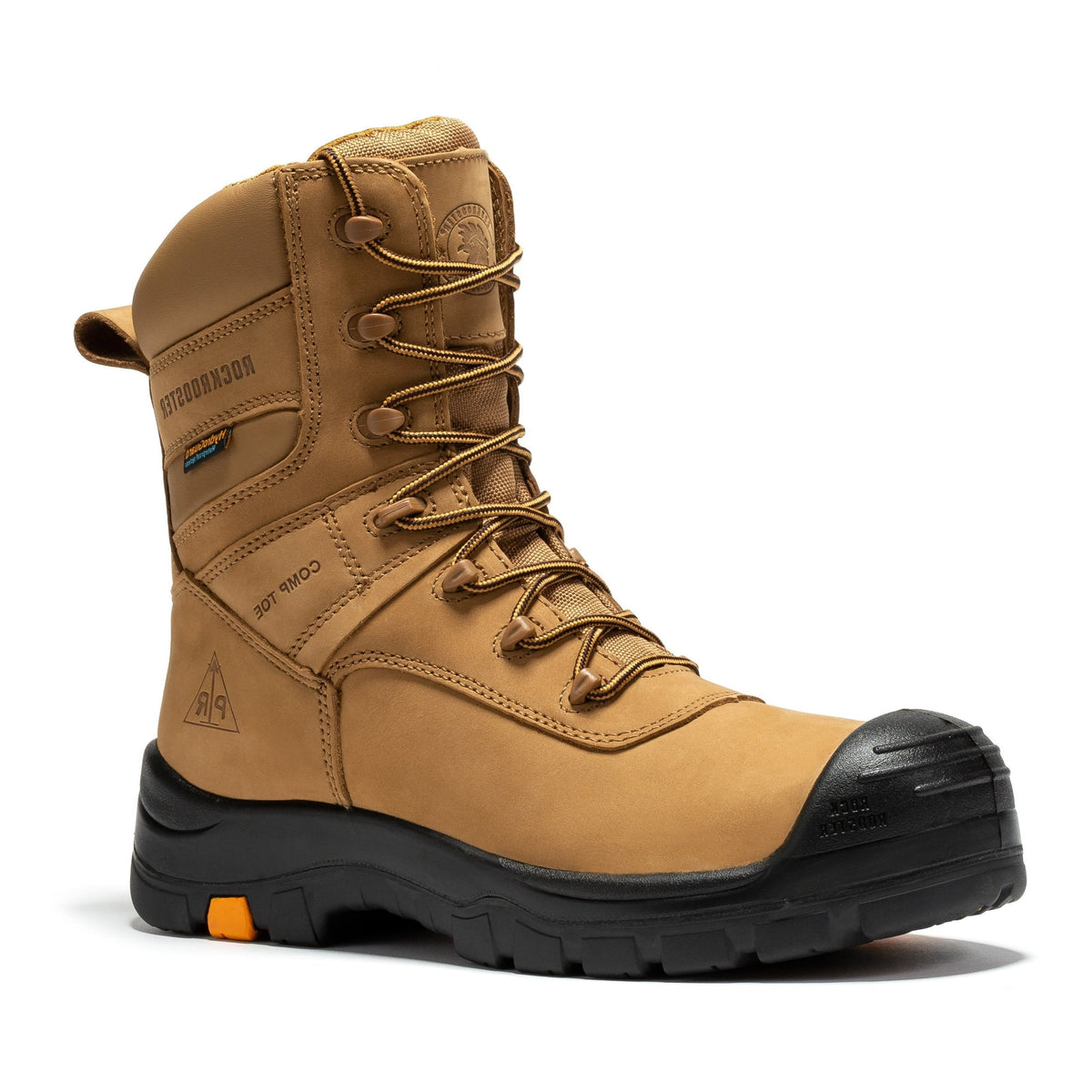 rockrooster Beaufort Men's Brown 8 inch Waterproof Composite Toe Work Boots AK831 – product view 3