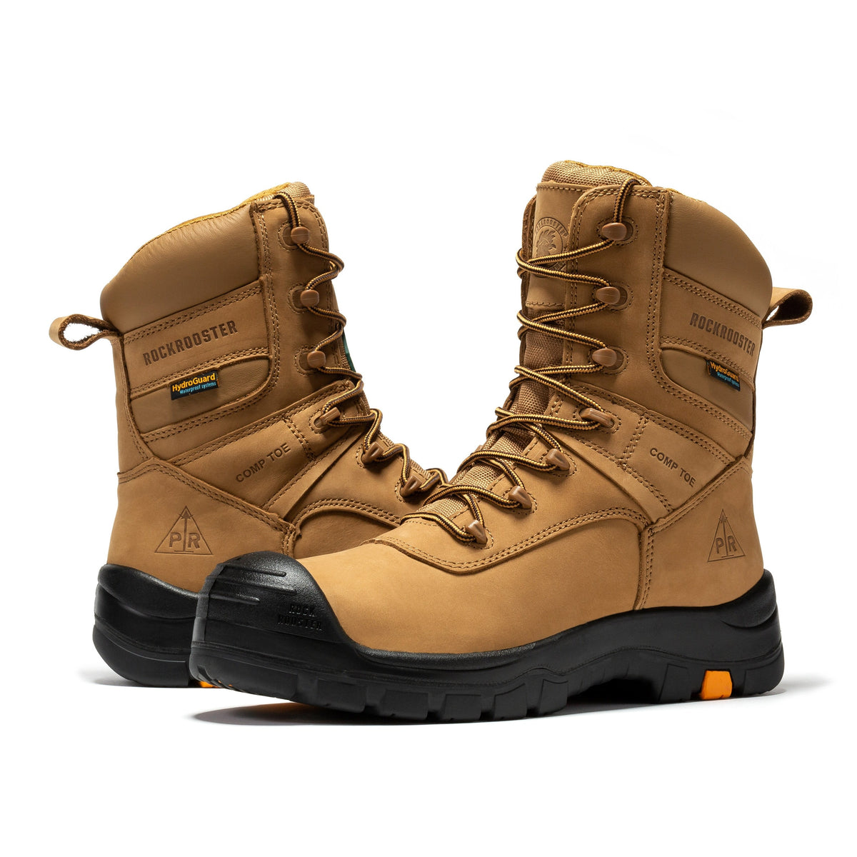 rockrooster Beaufort Men's Brown 8 inch Waterproof Composite Toe Work Boots AK831 – product view 10