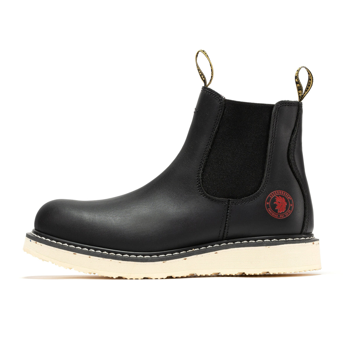 ROCKROOSTER Capitola Men's 6 inch Black Steel Toe Wedge Work Boots SAP101 – product view 2