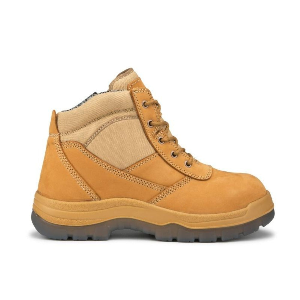 ROCKROOSTER Cortez Tan 6 Inch Zip-sided Steel toecap Leather Work Boots AK050 – side view