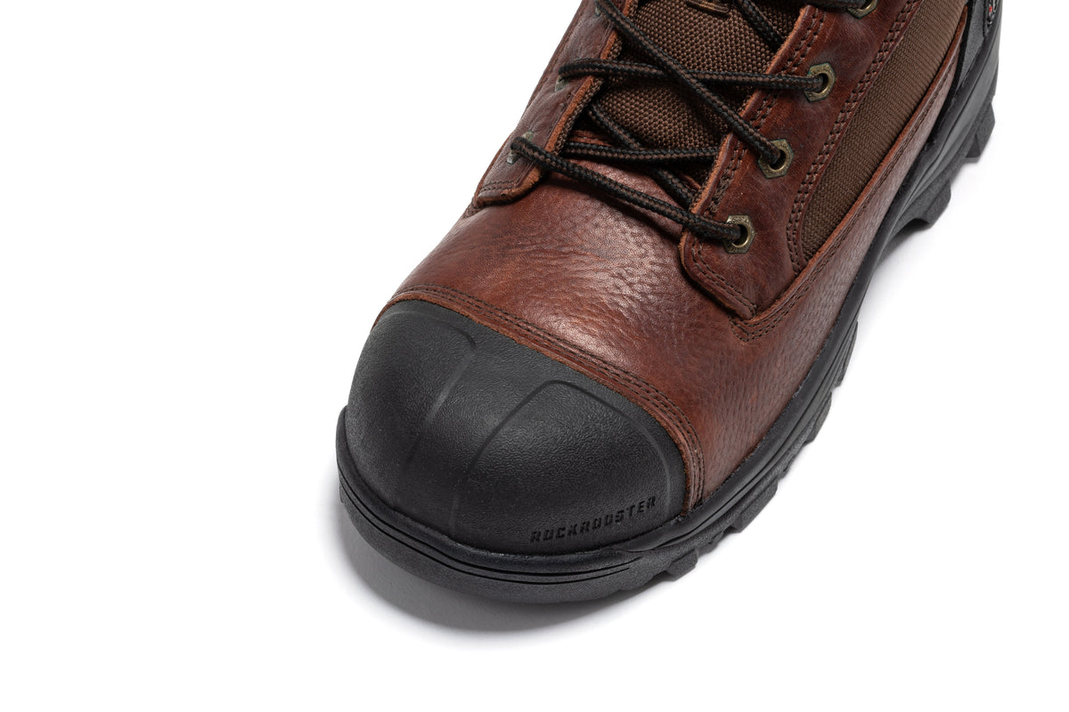 ROCKROOSTER Daviston 6 inch Brown Composite Toe Waterproof Work Boots AT872 – product view 8