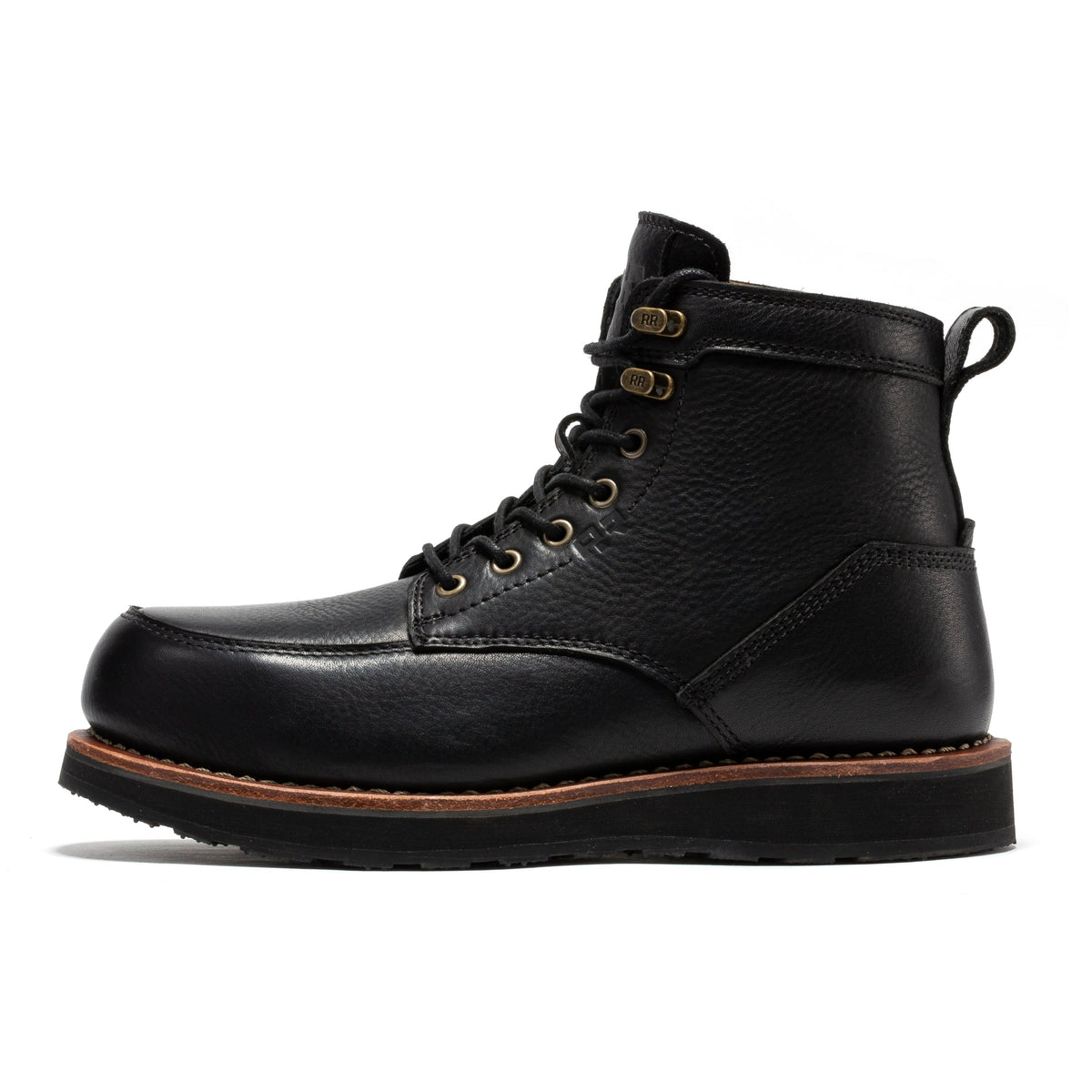 ROCKROOSTER Edgewood Men's 6 Inch Black Steel Toe Wedge Work Boots SAP610BK – product view 3