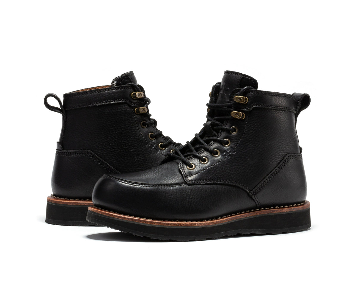 ROCKROOSTER Edgewood Men's 6 Inch Black Steel Toe Wedge Work Boots SAP610BK – product view 10