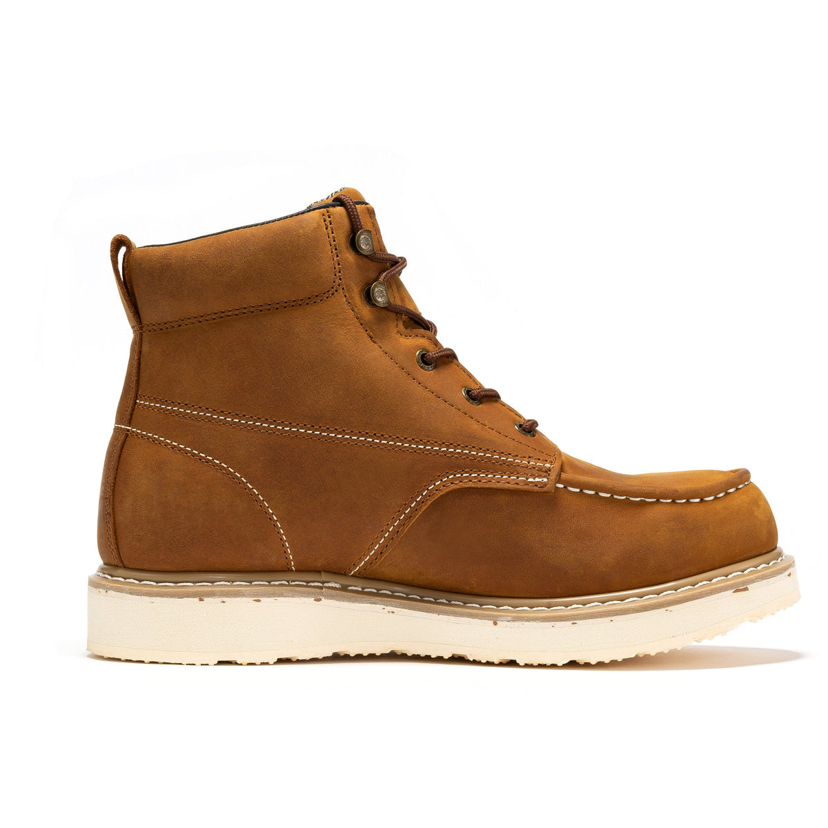 ROCKROOSTER Edgewood Men's 6 inch Brown steel toe waterproof wedge work boots SAP858 – product view 6