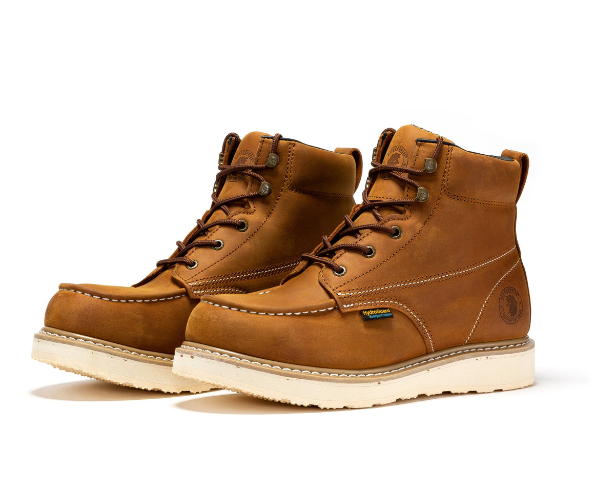 ROCKROOSTER Edgewood Men's 6 inch Brown steel toe waterproof wedge work boots SAP858 – product view 10