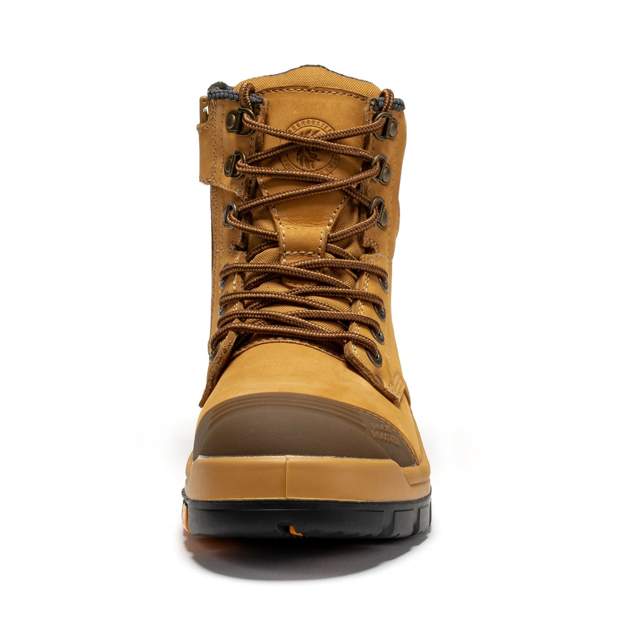 ROCKROOSTER Madison Tan 6 inch Zip-sided Steel Toe Leather Work Boots AK052 – side view