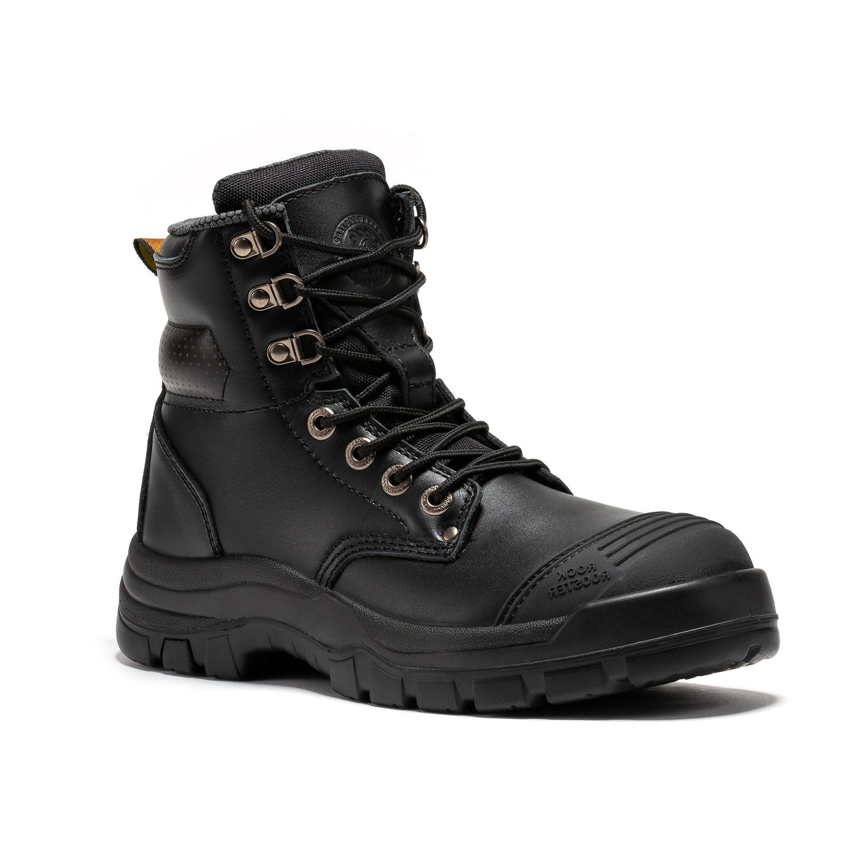 ROCKROOSTER Madison Tan 6 inch Zip-sided Steel Toe Leather Work Boots AK052 – side view