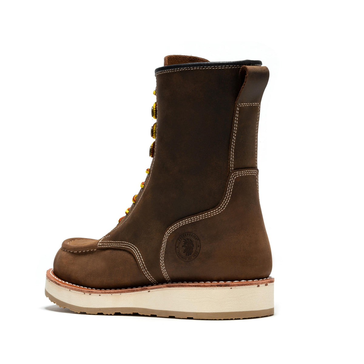 ROCKROOSTER Mantua Men's 8 inch Dark Brown Soft Toe Wedge Work Boots SAP308 – product view 2