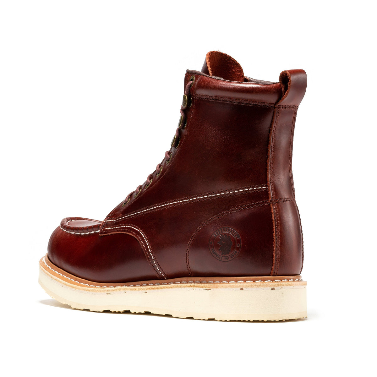 ROCKROOSTER Norwood Cherry Brown Men's 6 inch Soft Toe Wedge Work Boots SAP600 – product view 2
