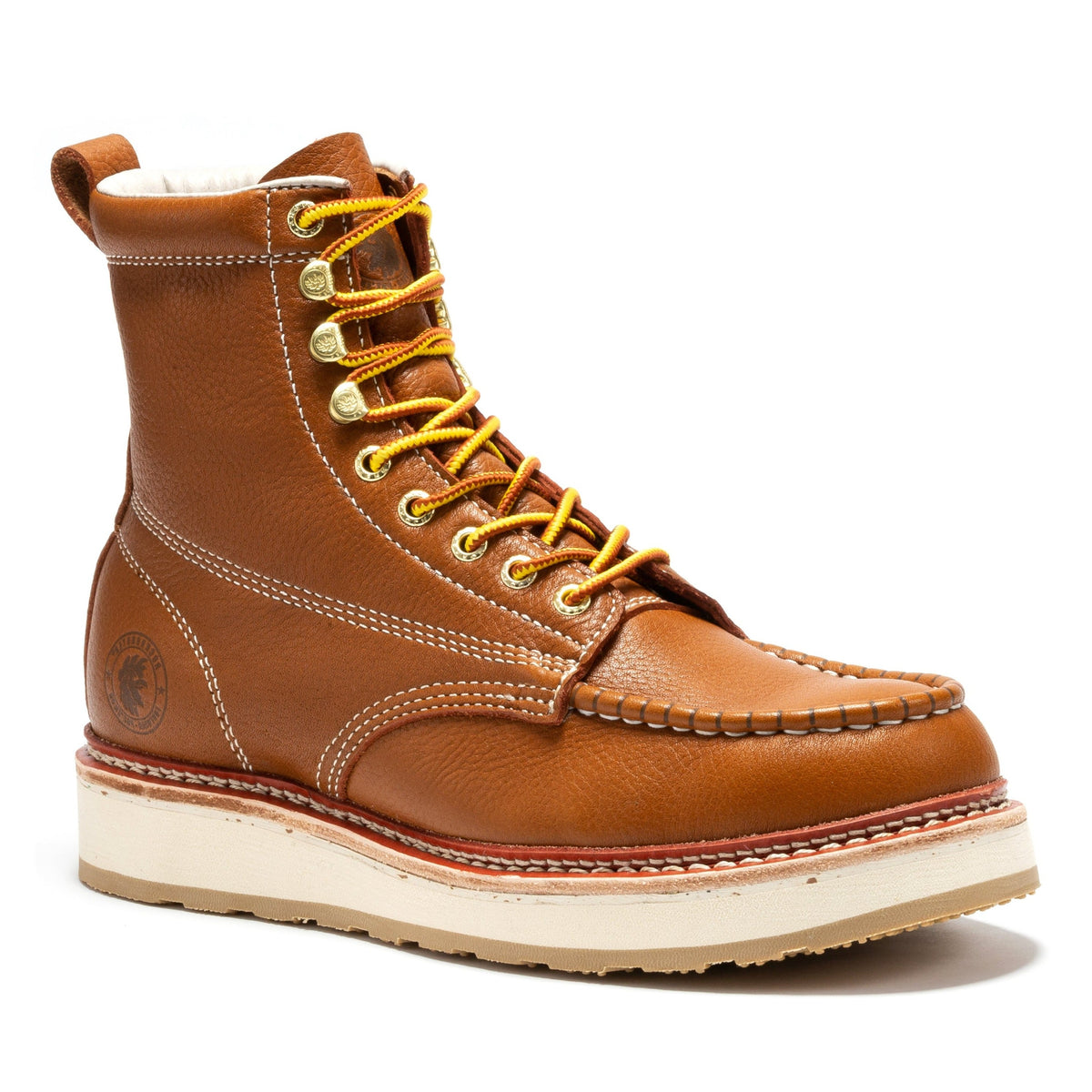 ROCKROOSTER Norwood Men's 6 inch Brown Soft Toe Wedge Work Boots SAP611 – product view 1