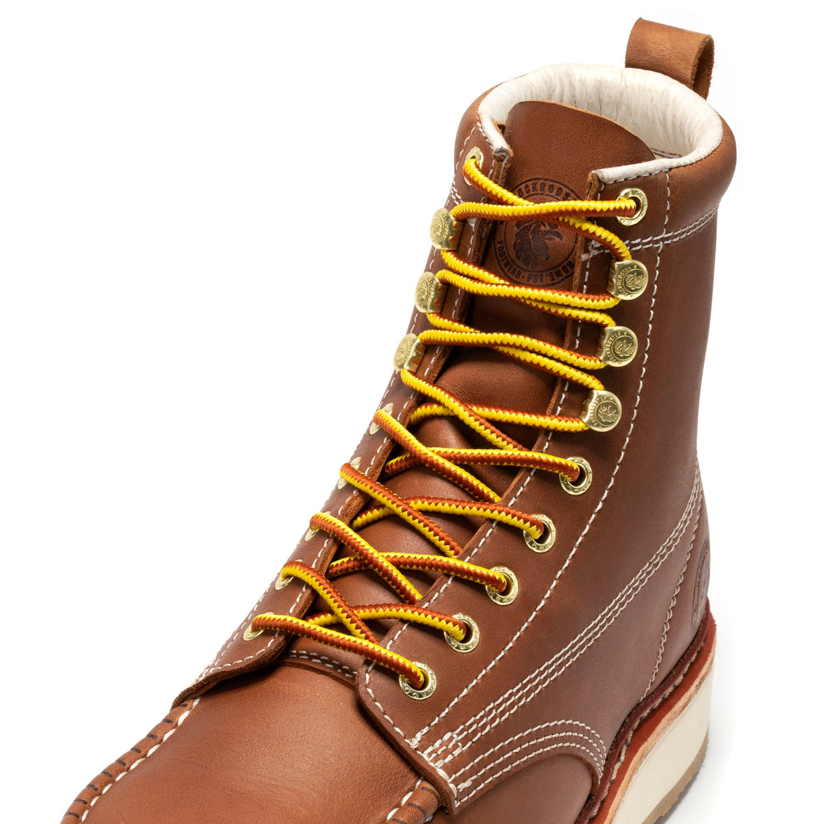 ROCKROOSTER Norwood Men's 6 inch Brown Steel Toe Wedge Work Boots SAP621 – product view 5