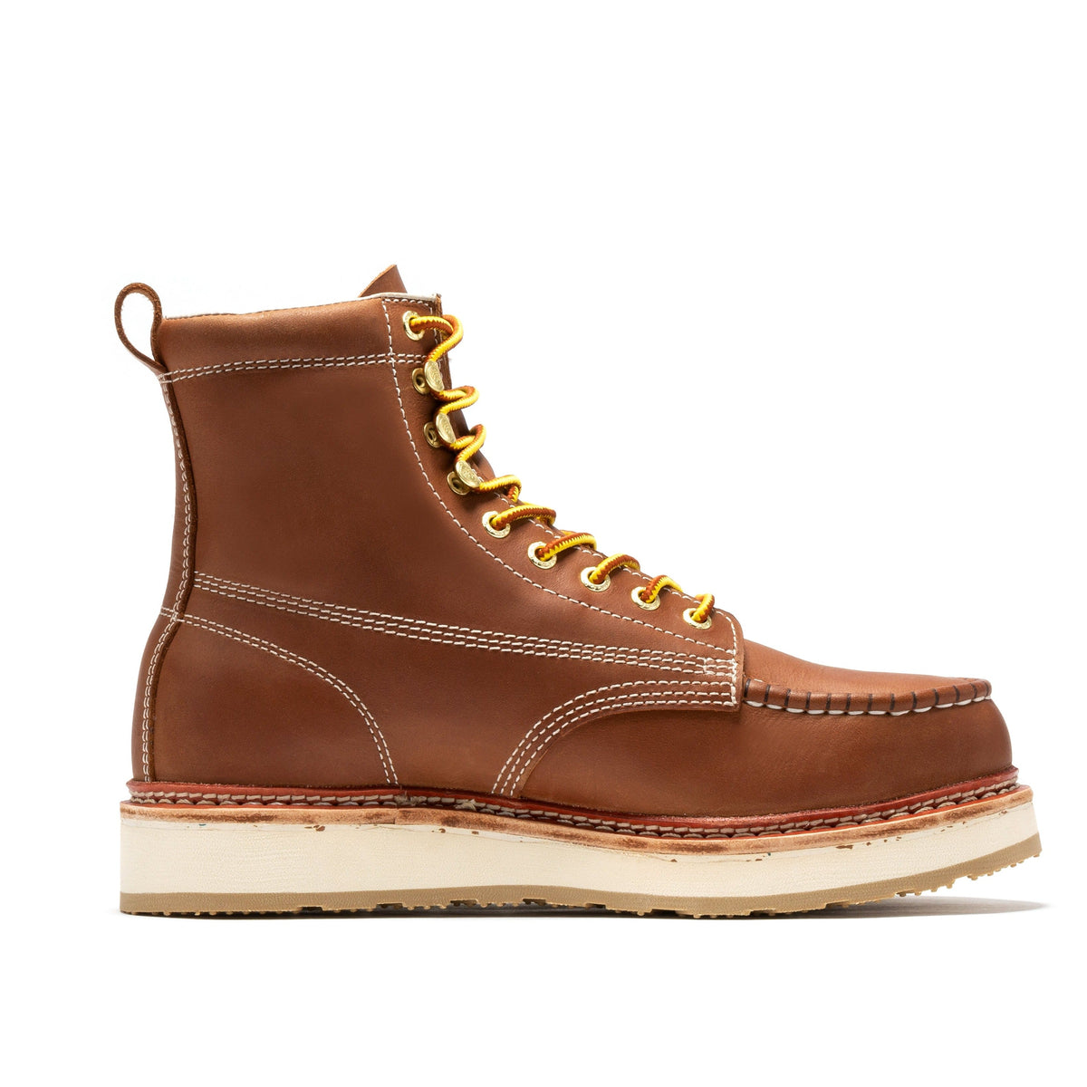 ROCKROOSTER Norwood Men's 6 inch Brown Steel Toe Wedge Work Boots SAP621 – product view 3
