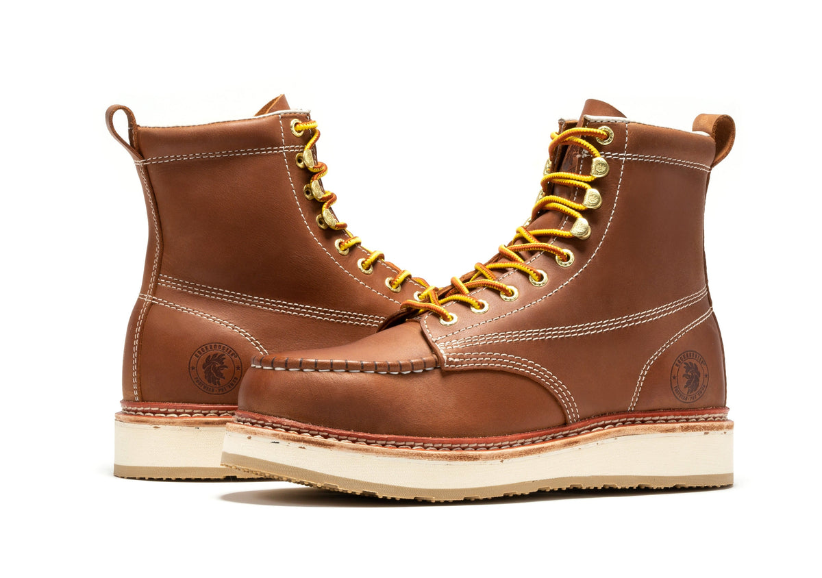ROCKROOSTER Norwood Men's 6 inch Brown Steel Toe Wedge Work Boots SAP621 – product view 10