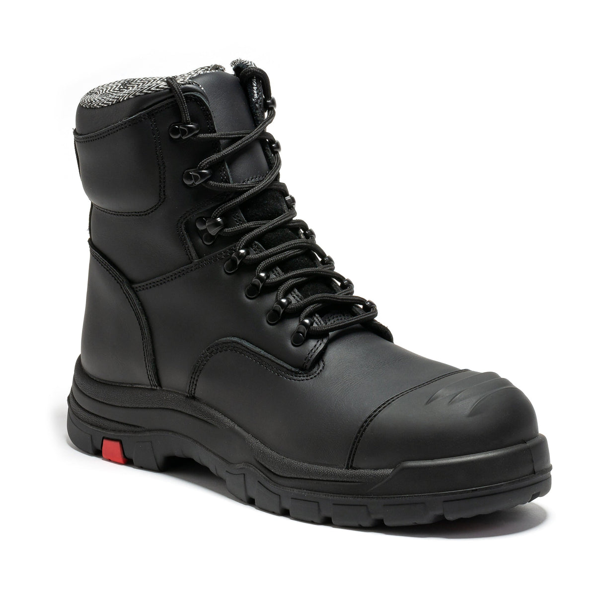 ROCKROOSTER Roslyn Black 7 inch Zip-sided Composite Toe Leather Work Boots CP245Z – side view