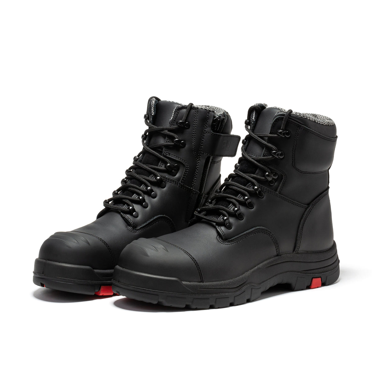 ROCKROOSTER Roslyn Black 7 inch Zip-sided Composite Toe Leather Work Boots CP245Z – side view
