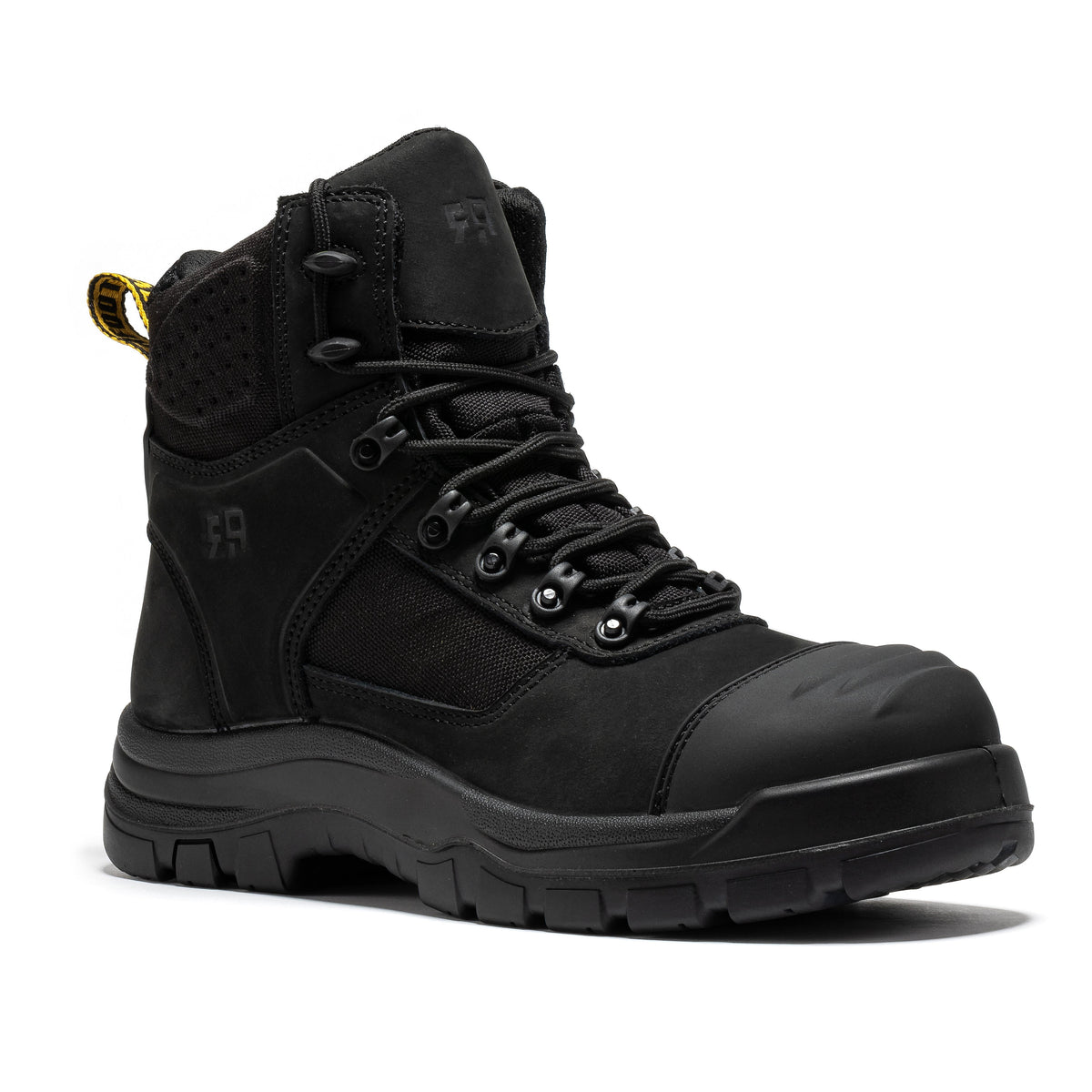 ROCKROOSTER Stowe Black 7 inch Composite Toe Leather Work Boots CP212BK – product view 1