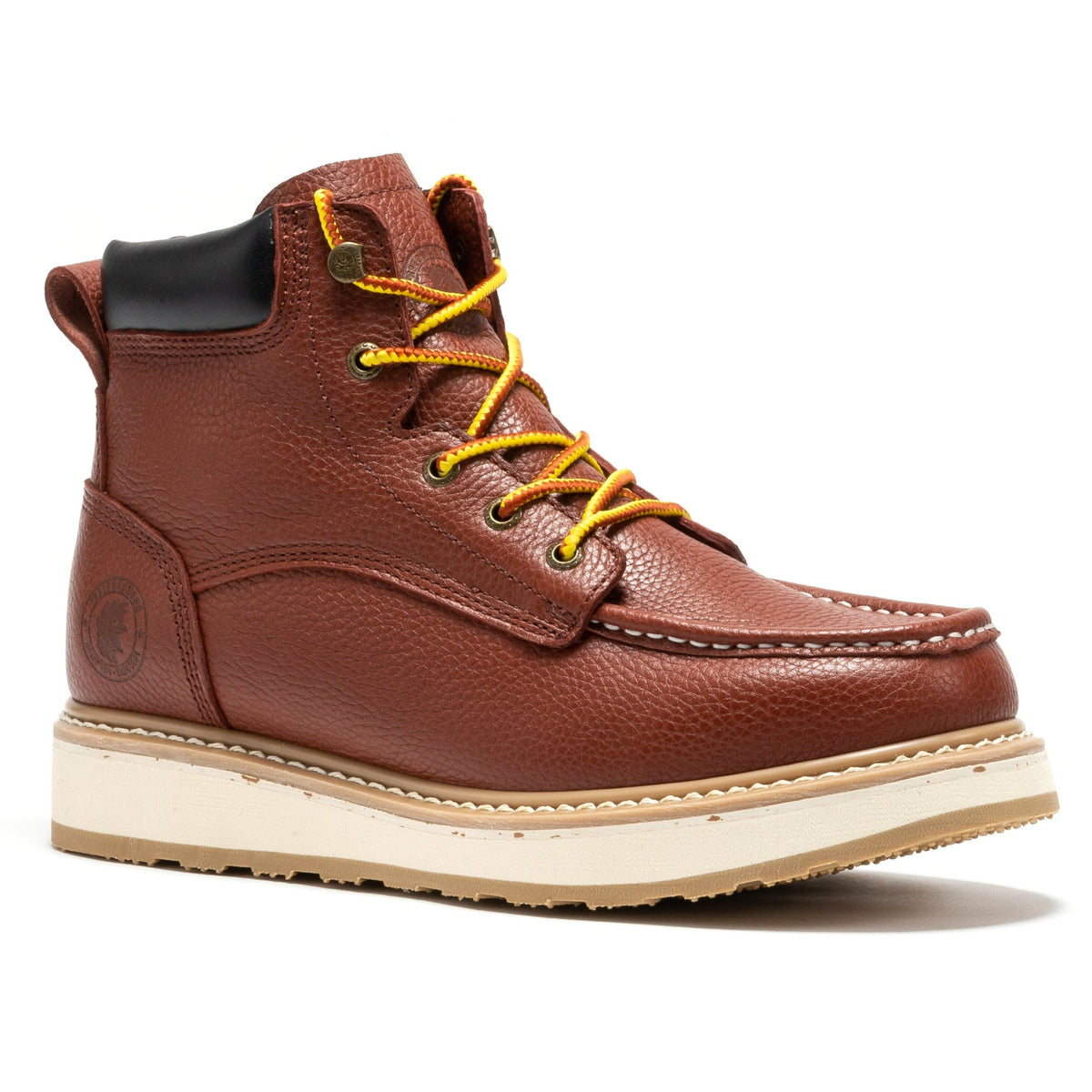 ROCKROOSTER Walker Men's 6 Inch Brown Soft Toe Wedge Work Boots SAP360 – product view 1