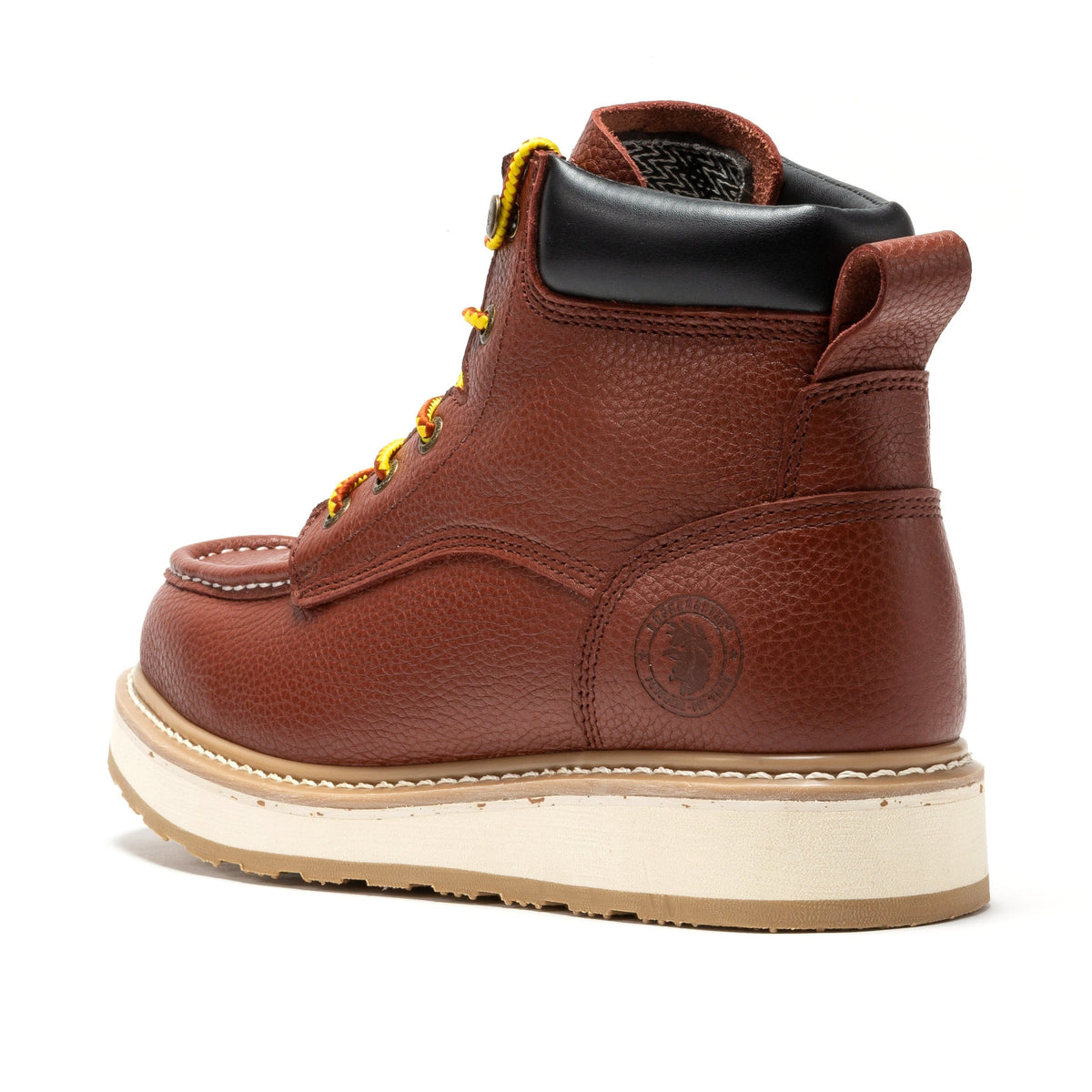 ROCKROOSTER Walker Men's 6 Inch Brown Soft Toe Wedge Work Boots SAP360 – product view 2