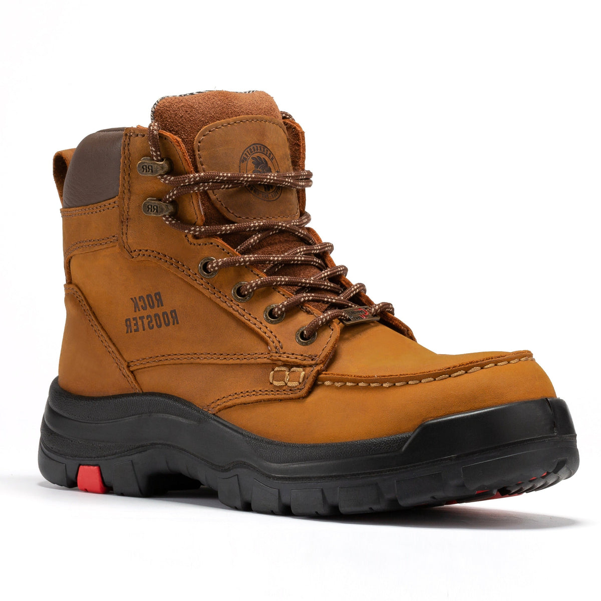 ROCKROOSTER Zumbro 6 inch Wide Steel Toe, Rubber Outsole, EH Protection,, ASTM 2413, Work Boots AK370 – sole view