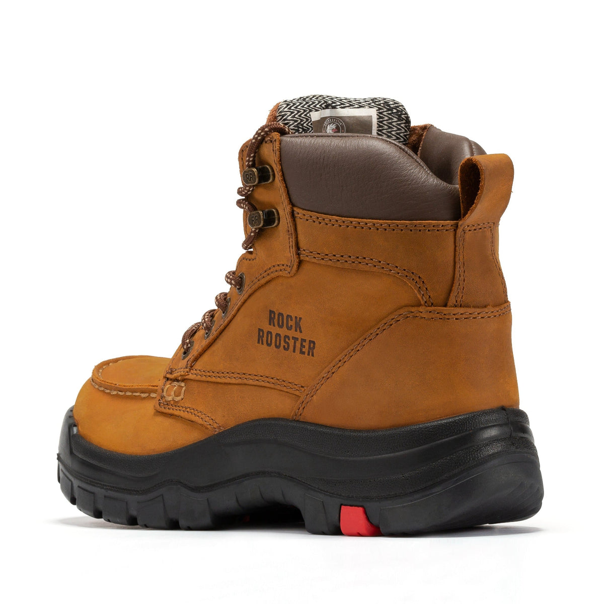 ROCKROOSTER Zumbro 6 inch Wide Steel Toe, Rubber Outsole, EH Protection,, ASTM 2413, Work Boots AK370 – sole view