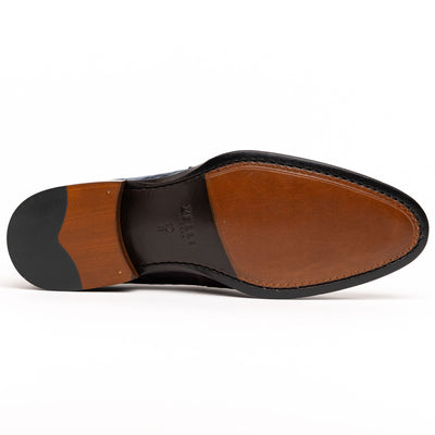 Zelli Italia 11-201-NVY ROMA Crocodile Penny Loafer, Navy Detail View