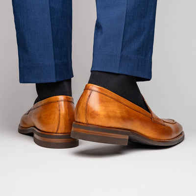 Zelli Italia 15-400-CML ROMA Hand Burnished Calfskin Penny Loafer Camel View 12