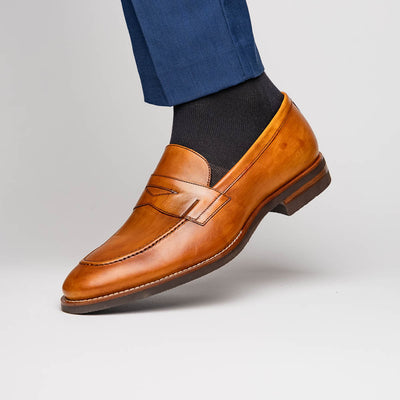 Zelli Italia 15-400-CML ROMA Hand Burnished Calfskin Penny Loafer Camel View 13