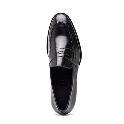 Zelli Italia 15-400-BLK ROMA Hand Burnished Calfskin Penny Loafer Black Back View