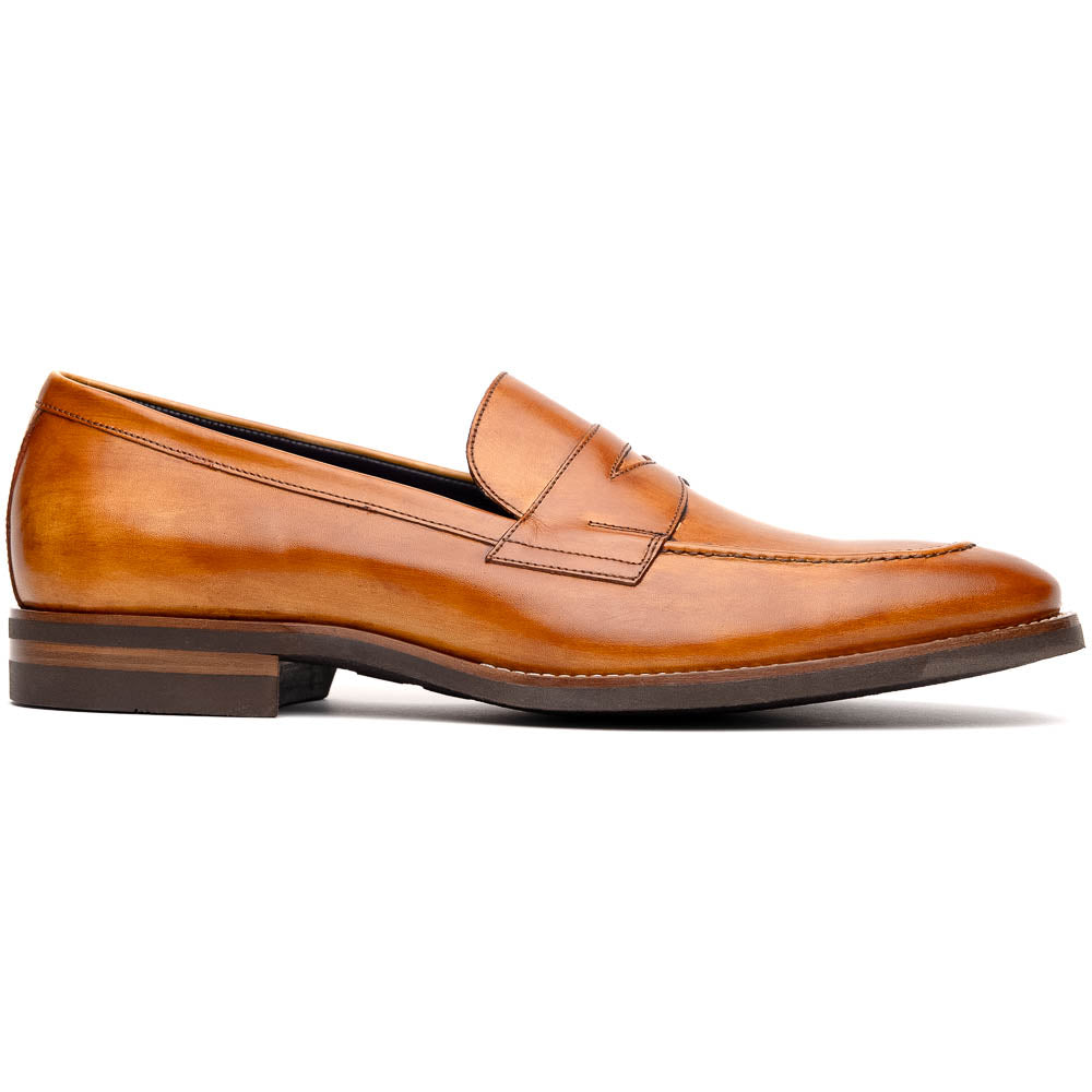 Zelli Italia 15-400-CML ROMA Hand Burnished Calfskin Penny Loafer Camel Front View