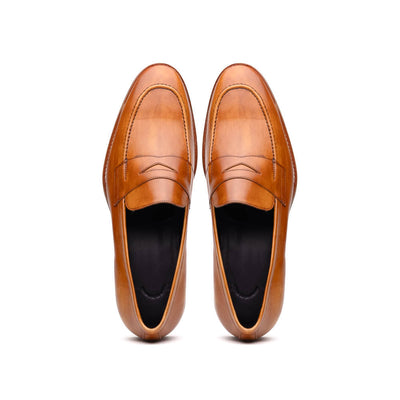 Zelli Italia 15-400-CML ROMA Hand Burnished Calfskin Penny Loafer Camel Back View